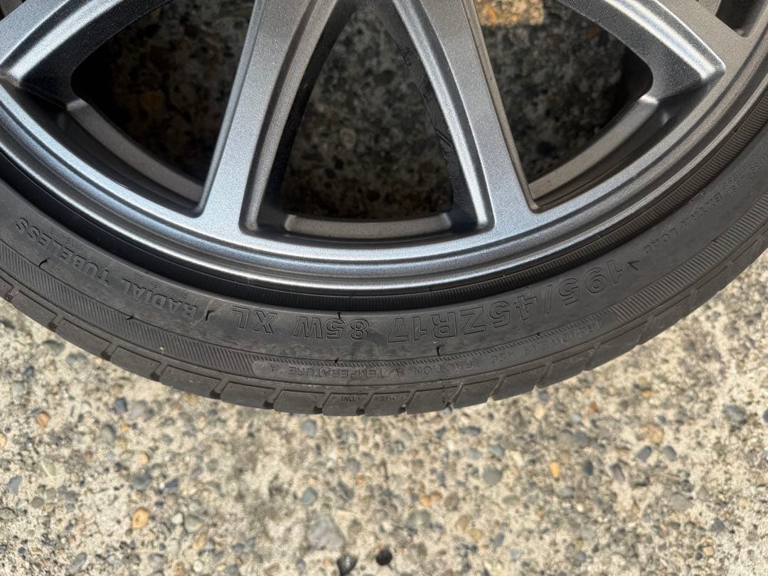 シエンタ　195/45r17グレー 5スポーク　サマータイヤホイールセット