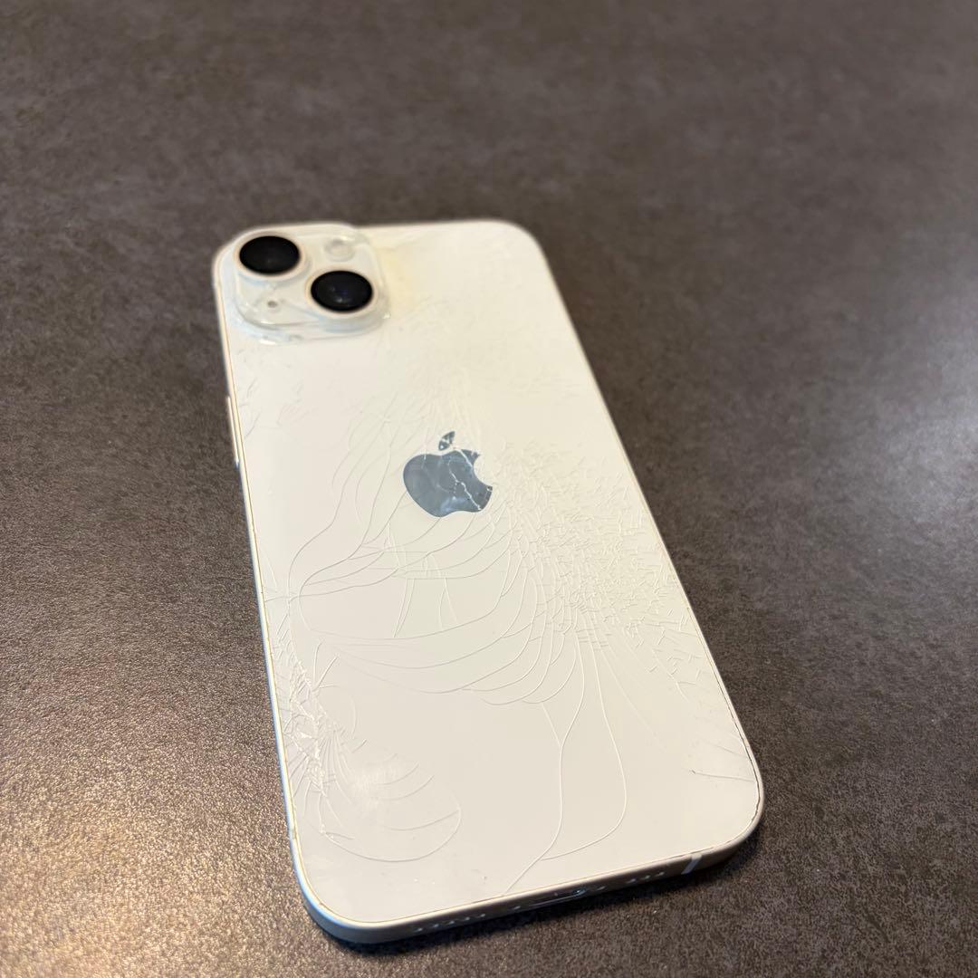 iPhone14 256GB ホワイト 背面割れあり 動作良好