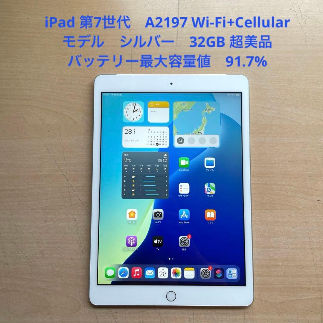 iPad 第7世代 Wi-Fi+Cellular シルバー　32GB 超美品#4
