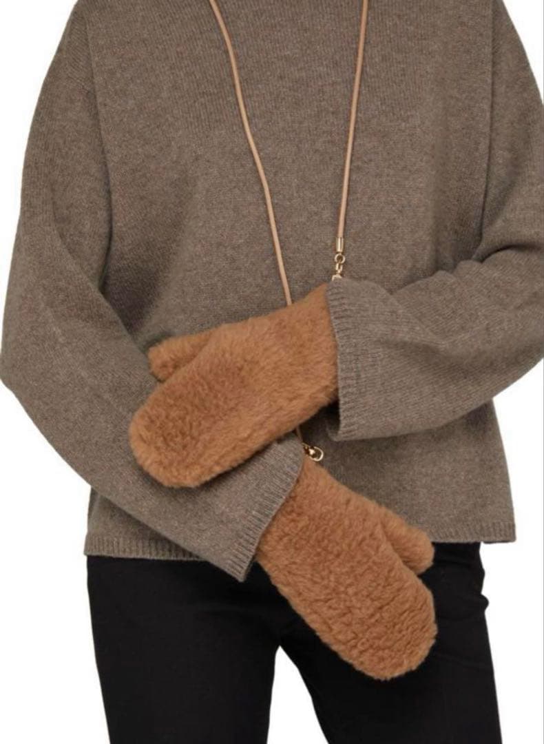 新品 マックスマーラ オンブラート テディベアミトン　キャメル