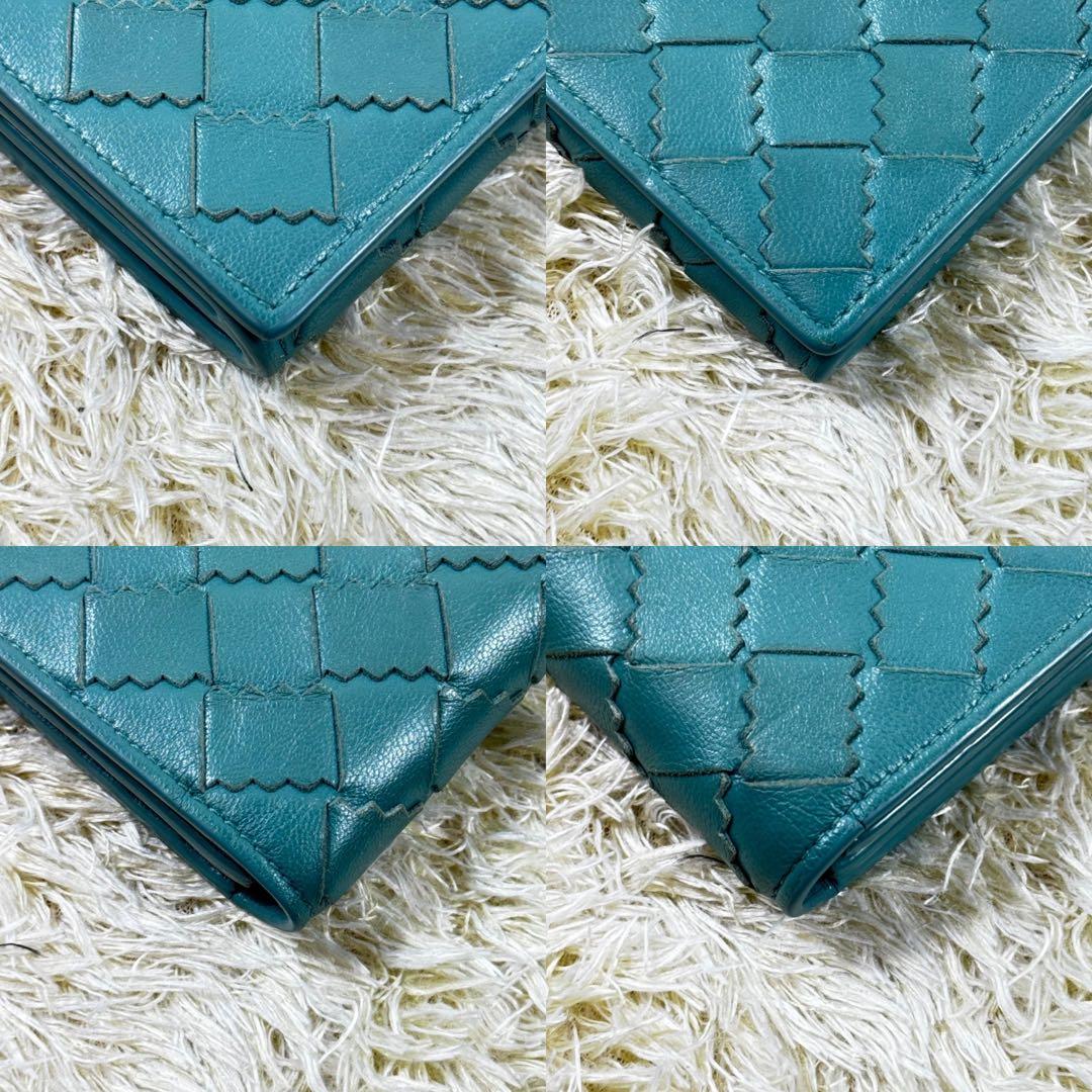 美品✨希少　ボッテガヴェネタ　長財布　フラップ　マキシイントレ　グリーン