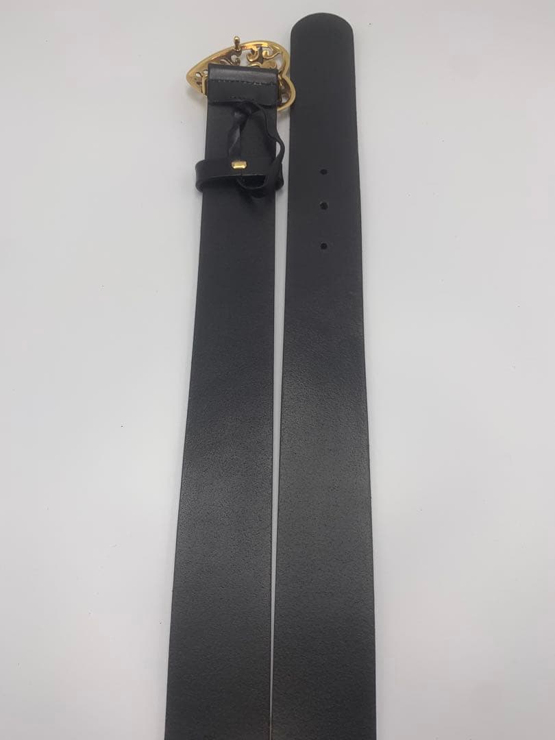 グッチ GUCCI ベルト レザー ハート ロゴ ゴールド P55