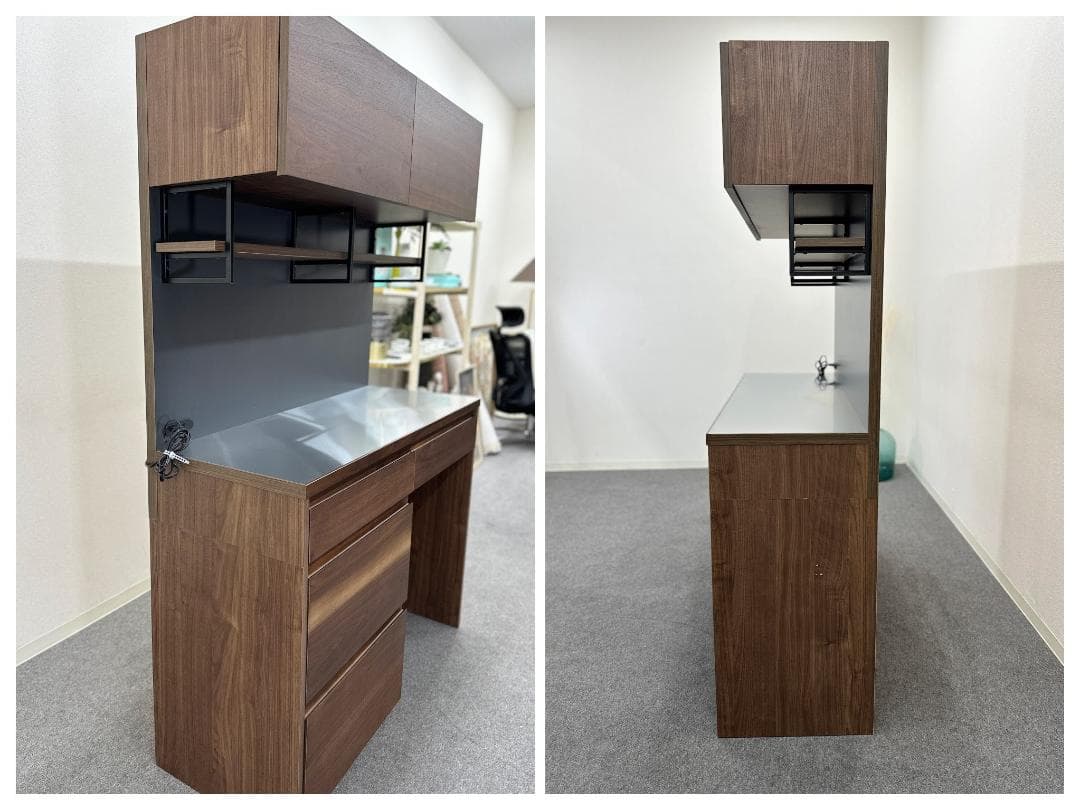 unico/ウニコ■DIX　キッチンボード　W1200　ウォールナット　食器棚