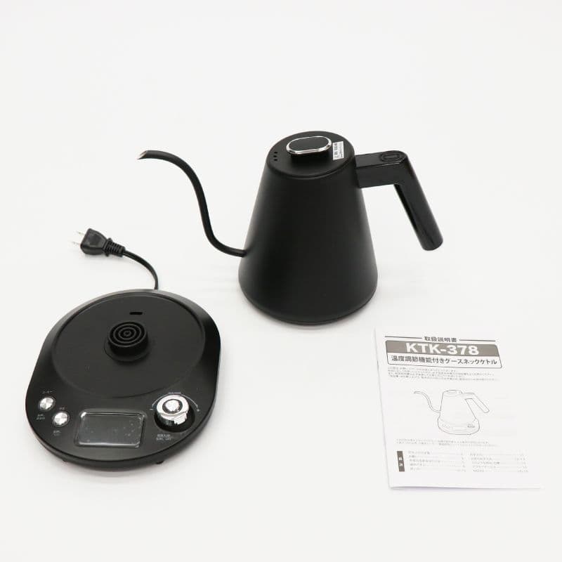新品　温度調節機能付きグースネックケトル　ブラック