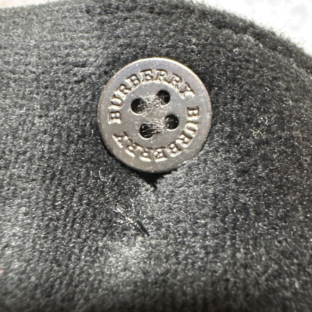 新品　バーバリー　ベロア 長袖ポロシャツ　ロゴ刺繍　ノバチェック　洗える　黒　L