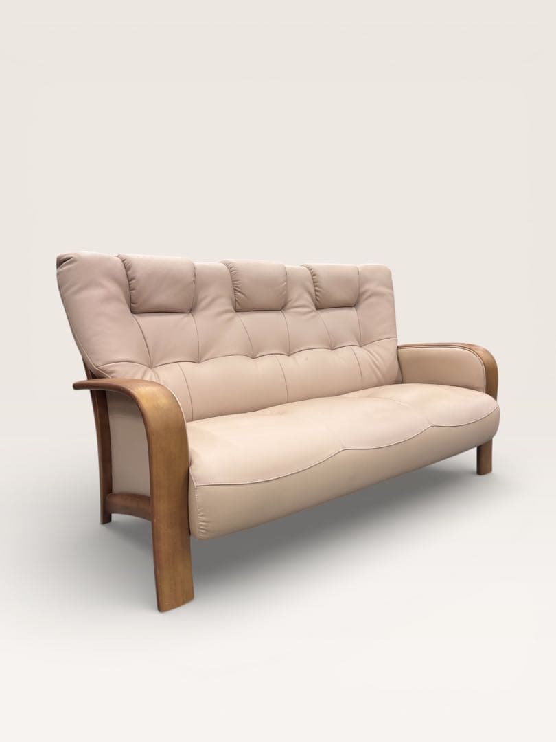 （cali.love）カリモクチターノ 3人掛け 本革ソファ