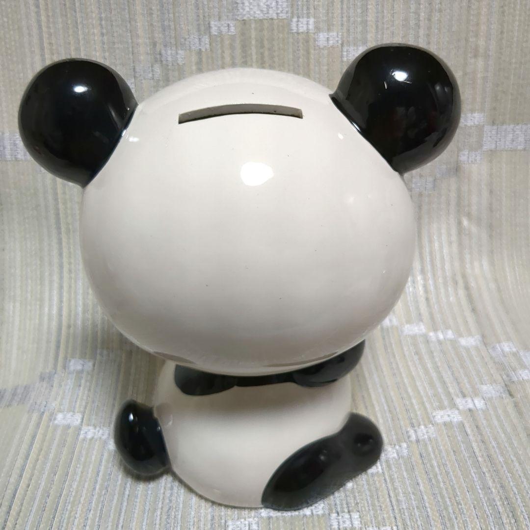 内藤ルネ　パンダ陶器貯金箱　昭和レトロ　お花パンダ