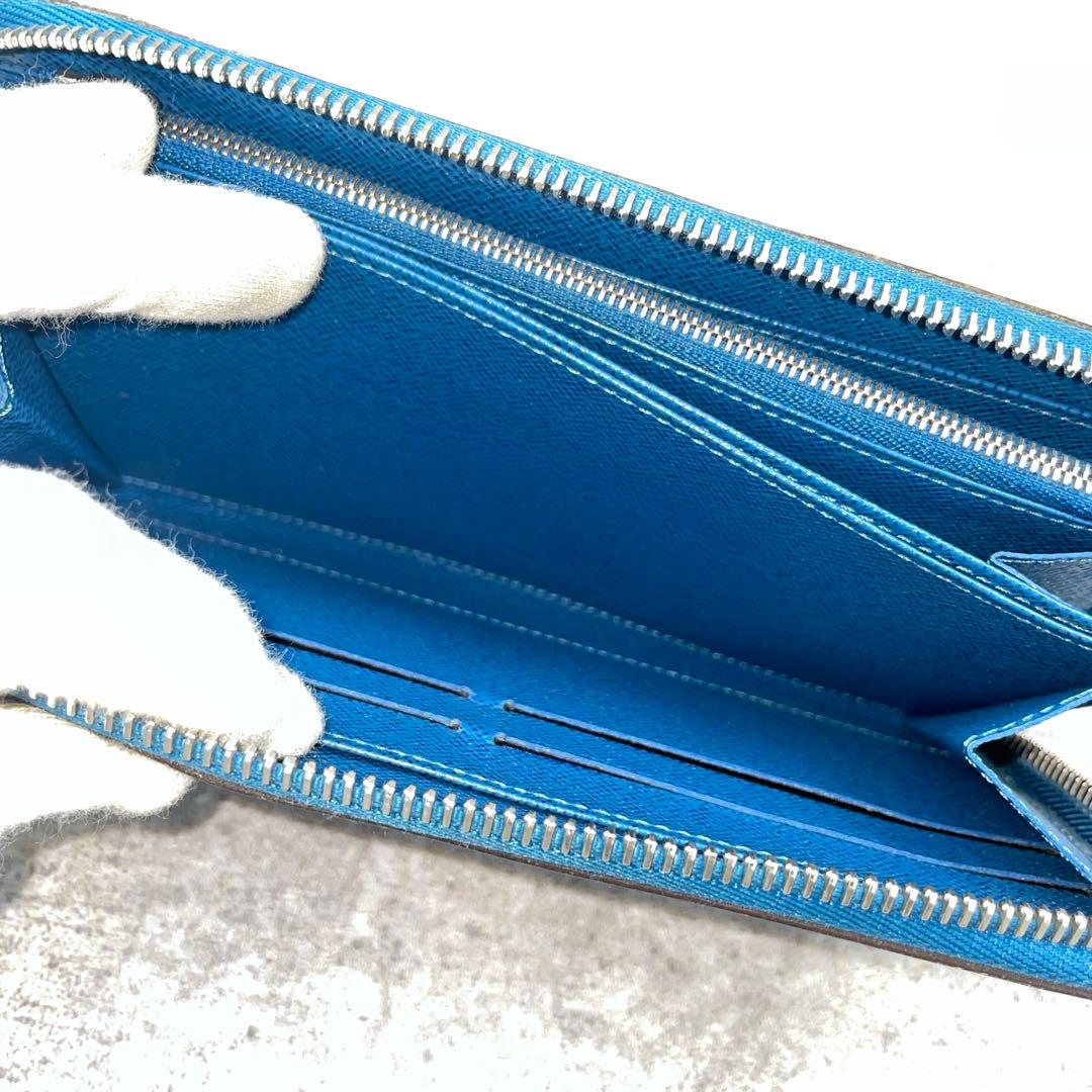 【良品】ルイヴィトン　長財布　エピ　青　ブルー　レザー　ジッピーウォレット