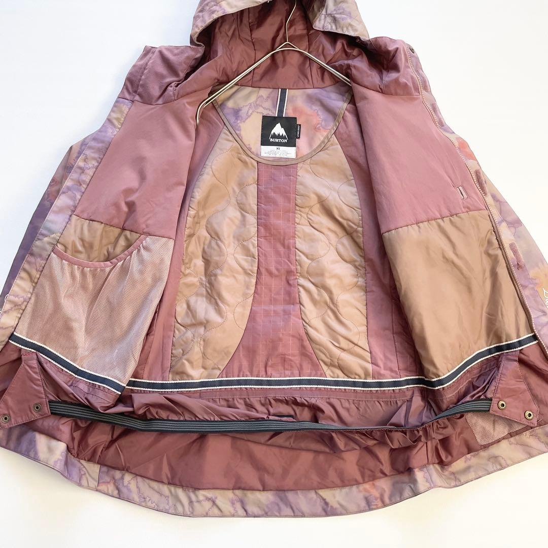 4434【美品】バートン スノボウェア ジャケット 中綿入り レース柄プリント