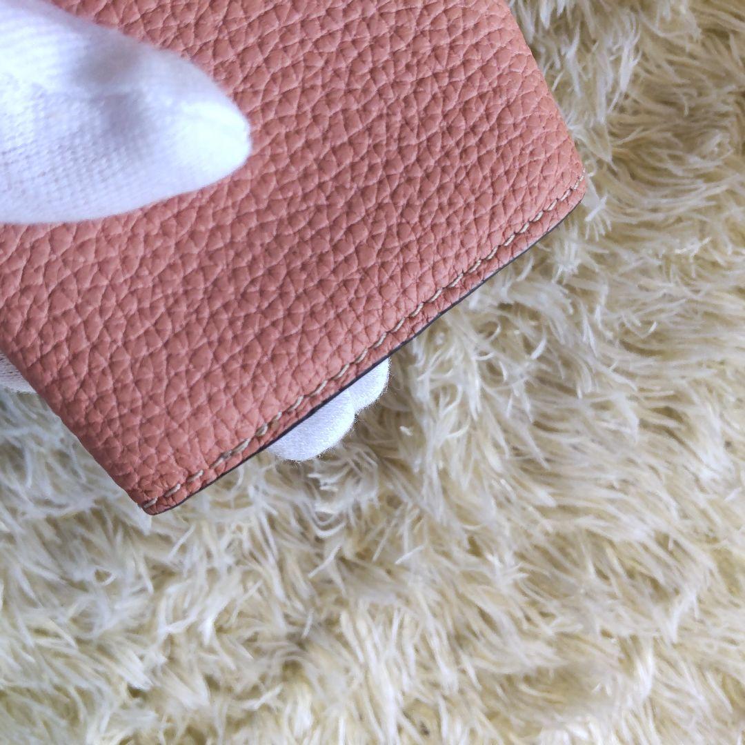 極美品✨ボナベンチュラ　ビジネス　カードケース　シュリンクレザー　シボ革　ピンク