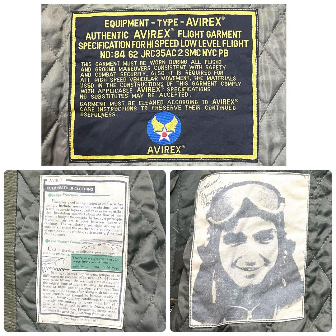 アヴィレックス B-3 フライトジャケット 大戦 カーキ レザー キルティング