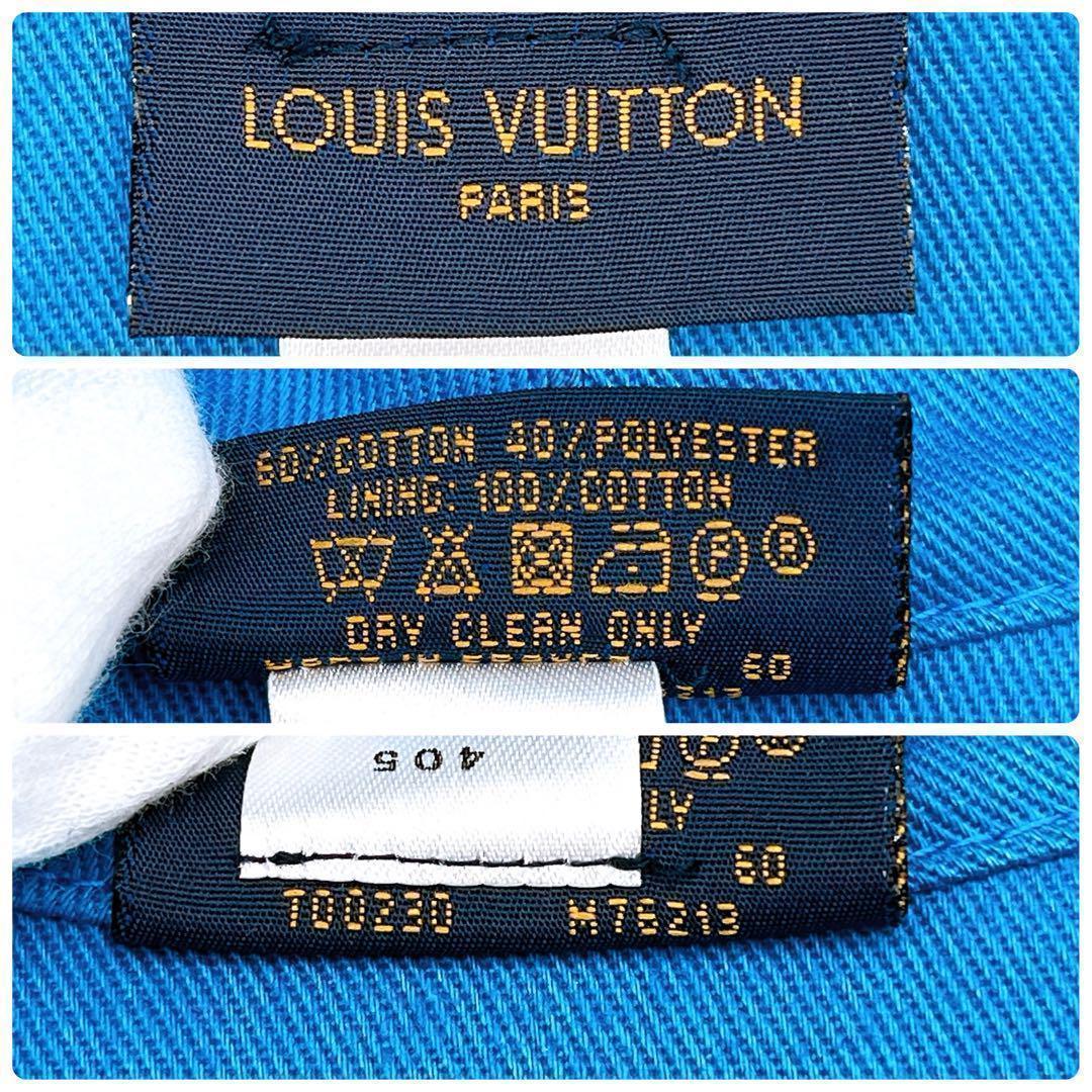 極美品 ルイヴィトン M76213 シャポー モノグラムデニム ハット ホワイト