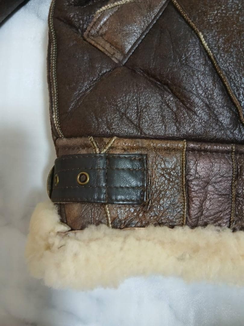 まさ様★B-3 ムートンフライトジャケット 羊革 ブラウン L