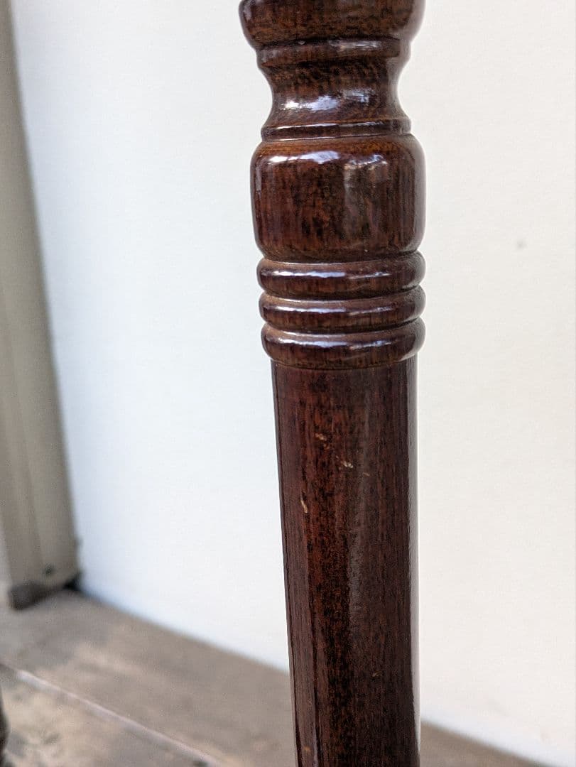 ヴィンテージ　木製大理石サイドテーブル　花台　アンティーク家具　昭和レトロ