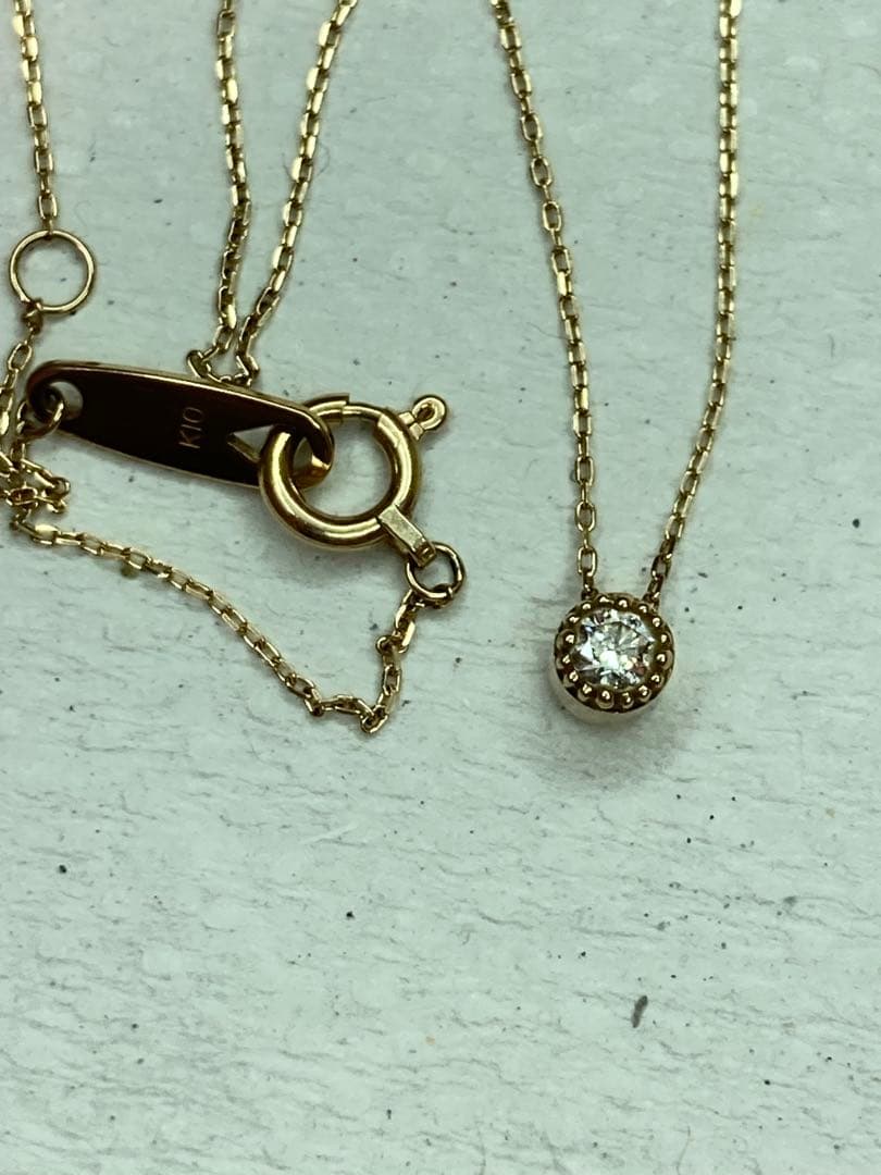 R*u様 k10 オデュース4℃ ダイヤモンド　ネックレス