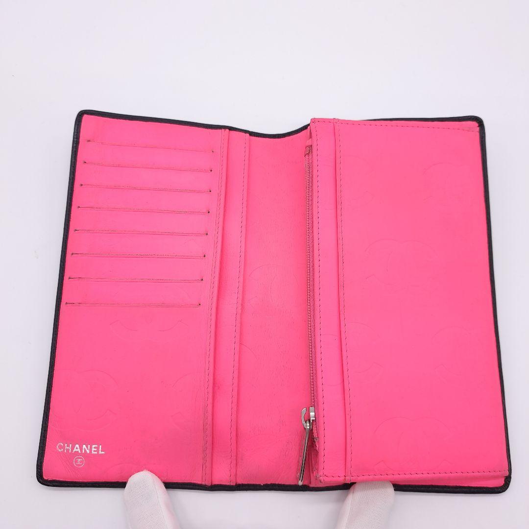 CHANEL シャネル カンボンライン 二つ折 長財布 キルティング