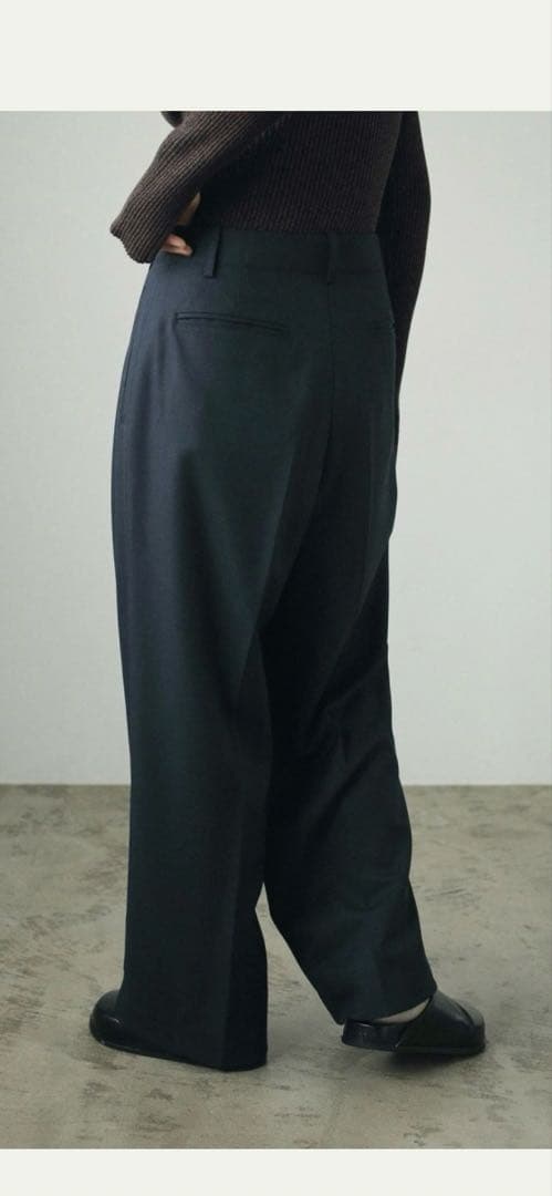 ネイビー クロップドジャケット ワイドパンツ セット サイズ36 anuke