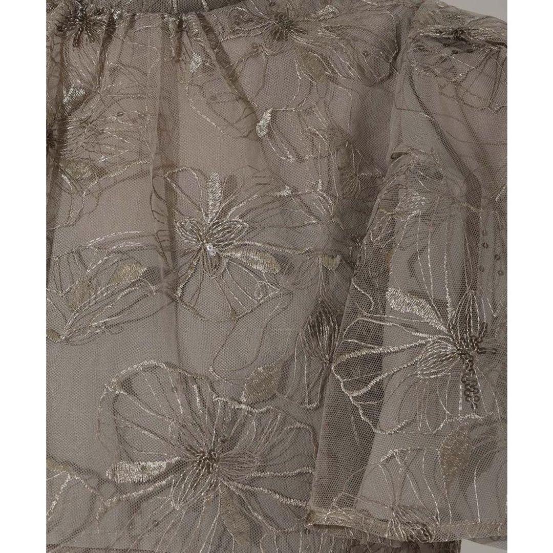 AND COUTURE ラメフラワーチュールレイヤードドレス