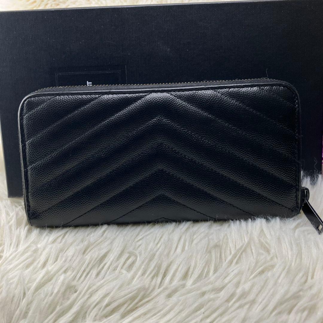 【✨美品✨】 サンローラン カサンドラ 長財布 ラウンドファスナー ブラック