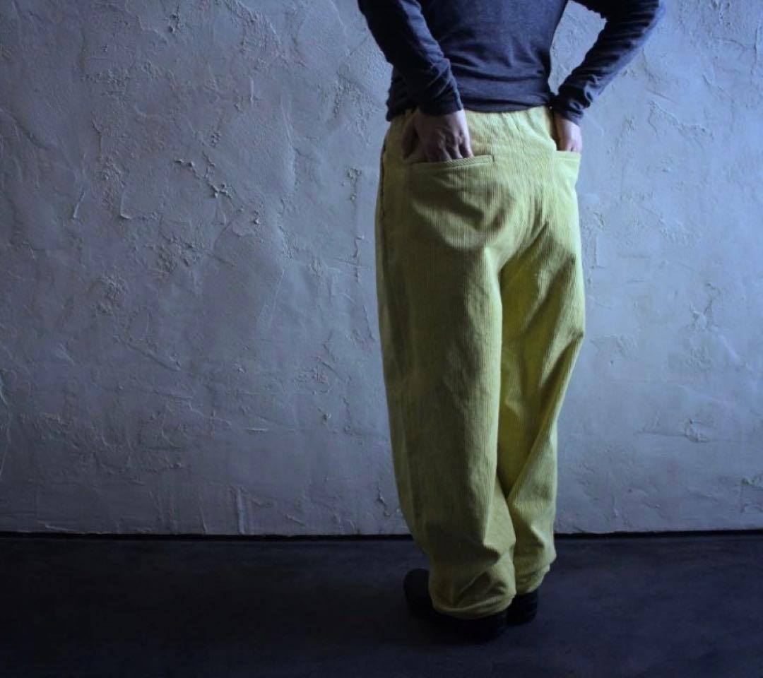 【R】homspun イエローのコーデュロイパンツ