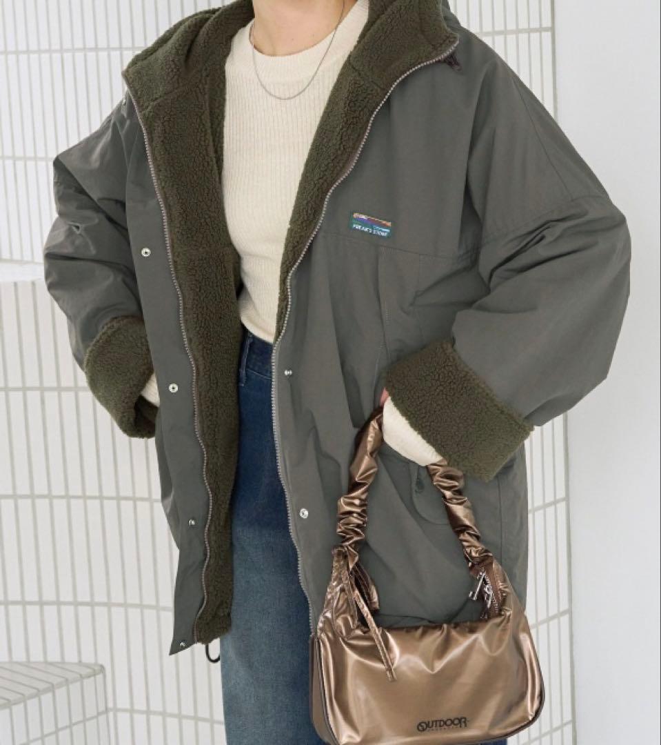 本日値下げ　FREAK'S STORE ボアリバーシブルフーディー 冬アウター