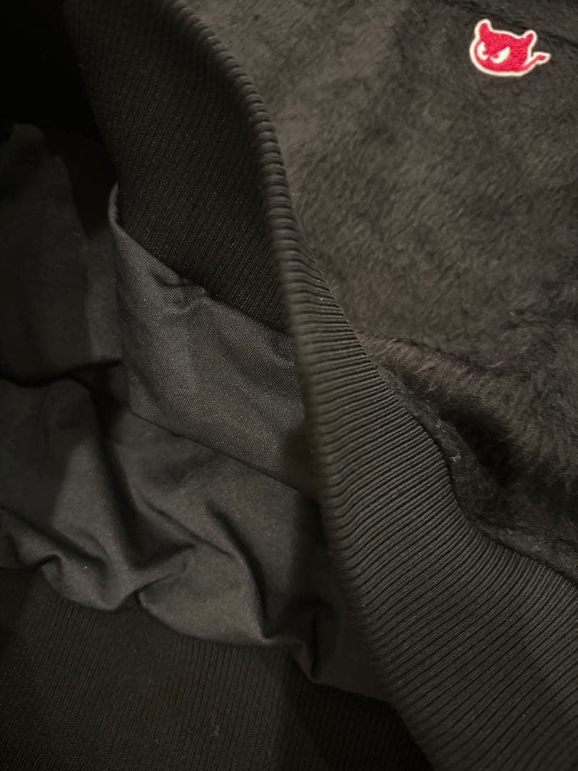 WAAC 防寒 裏地つきシャギーニット ブラック