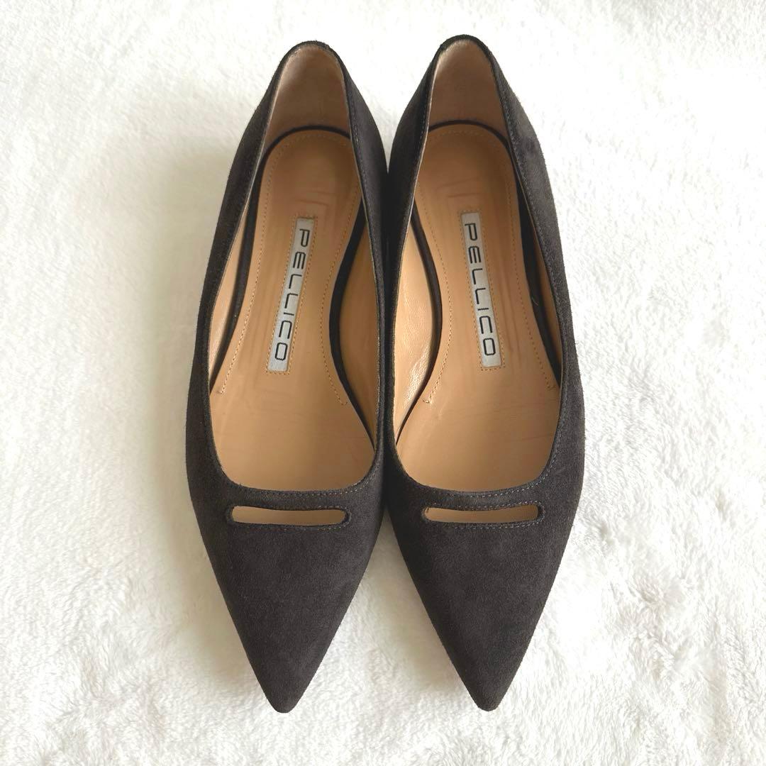【PELLICO】ペリーコ アネッリ スウェード フラットパンプス 34.5