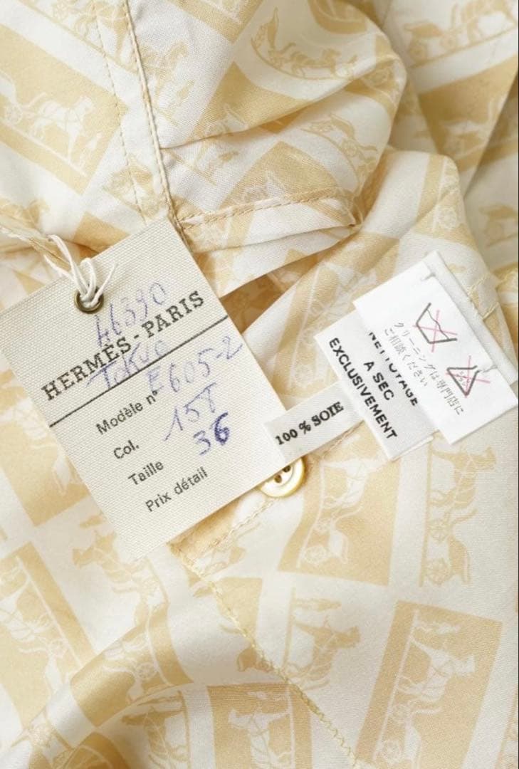 HERMES◇エルメス◇ロゴ総柄シャツ