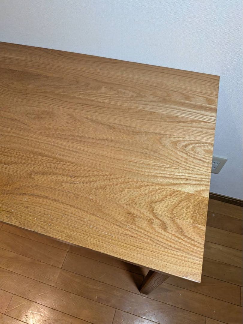 ■送料込■無印 木製デスク オーク材 110 事務 学習 勉強机 テーブル引出