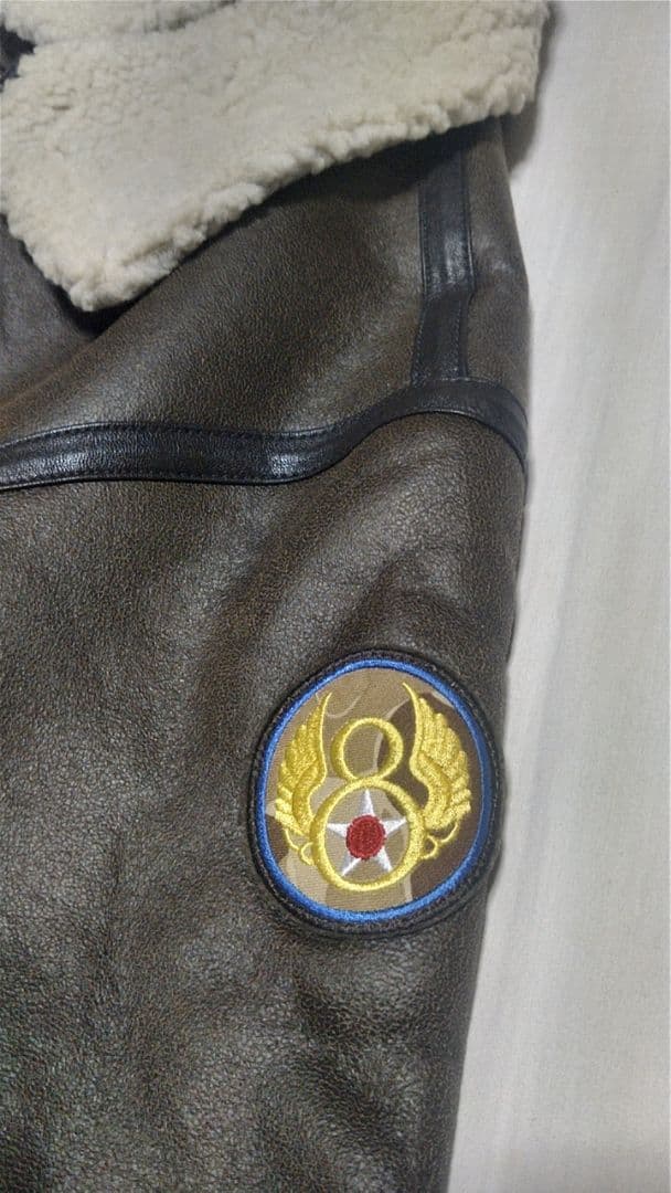 新品未使用　ALPHA B-3 フェイクムートン アルファ ワッペン付 L