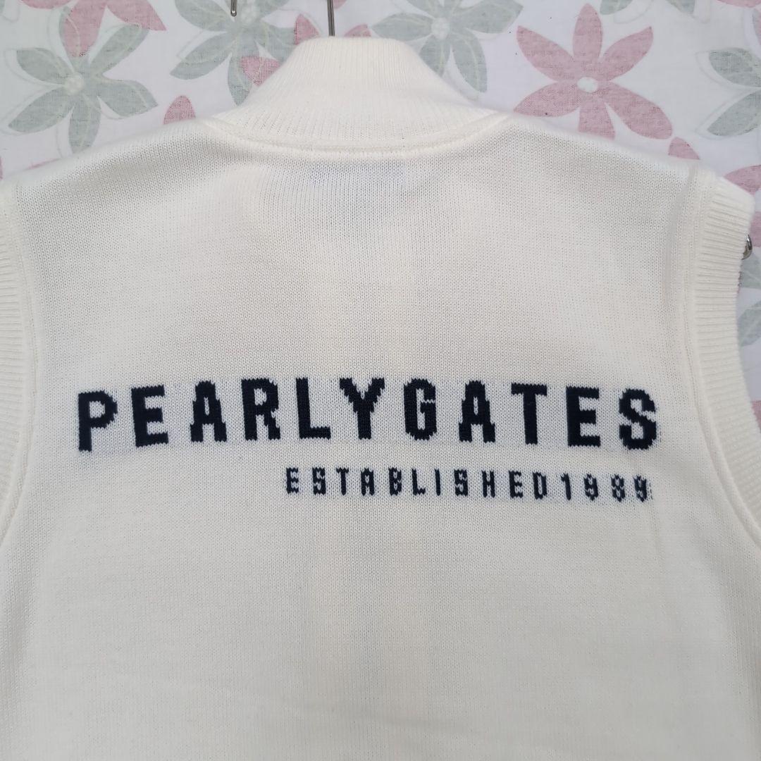 美品　パーリーゲイツ　ベスト　Lサイズ　ホワイト　切り替えニット