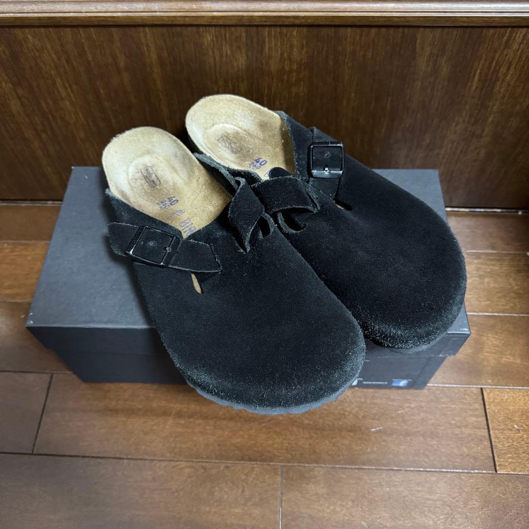 Birkenstock boston ブラック スエード サンダル 40