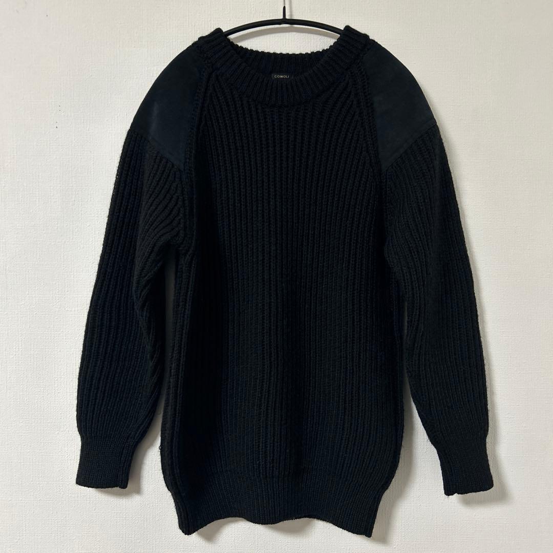COMOLI x BLACK SHEEP コモリ ガンパッチ ニット 18AW