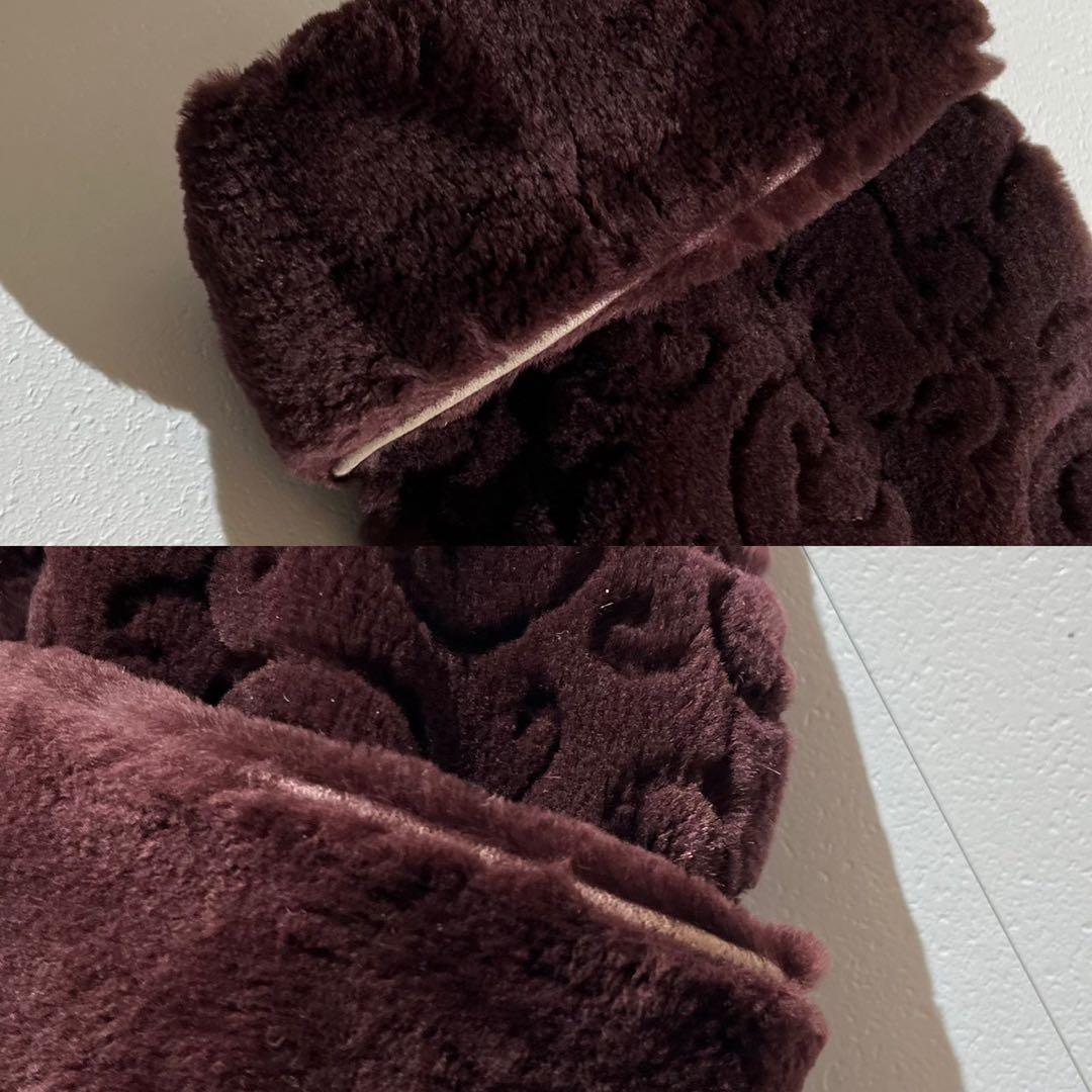 【希少】サガミンク ロイヤル ショートコート 裏地ペイズリー パープル系 F