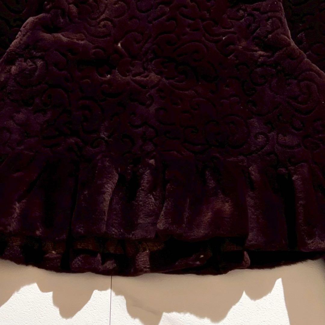 【希少】サガミンク ロイヤル ショートコート 裏地ペイズリー パープル系 F