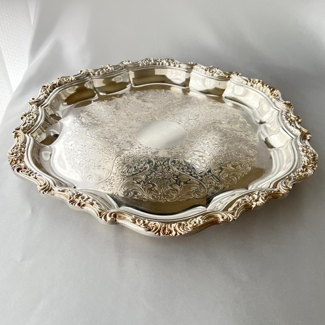 【Webster Wilcox】ギャラリートレー【シルバープレート】36cm