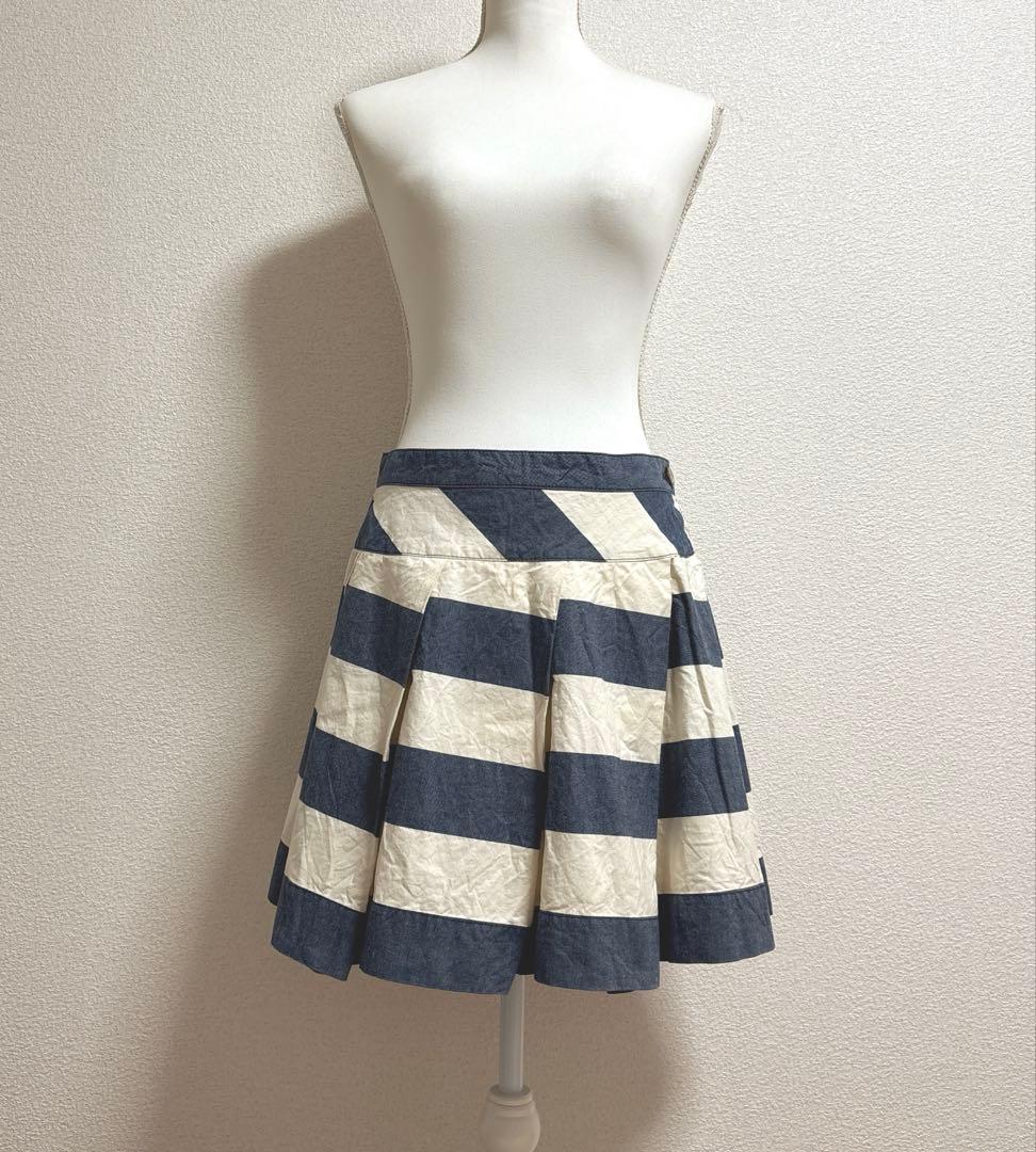 ヴィヴィアンウエストウッド　レッドレーベル　プリーツ　ボーダー　ミニスカート