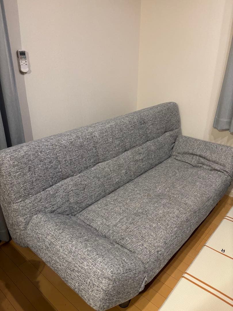 グレー ソファベッド 幅183cm