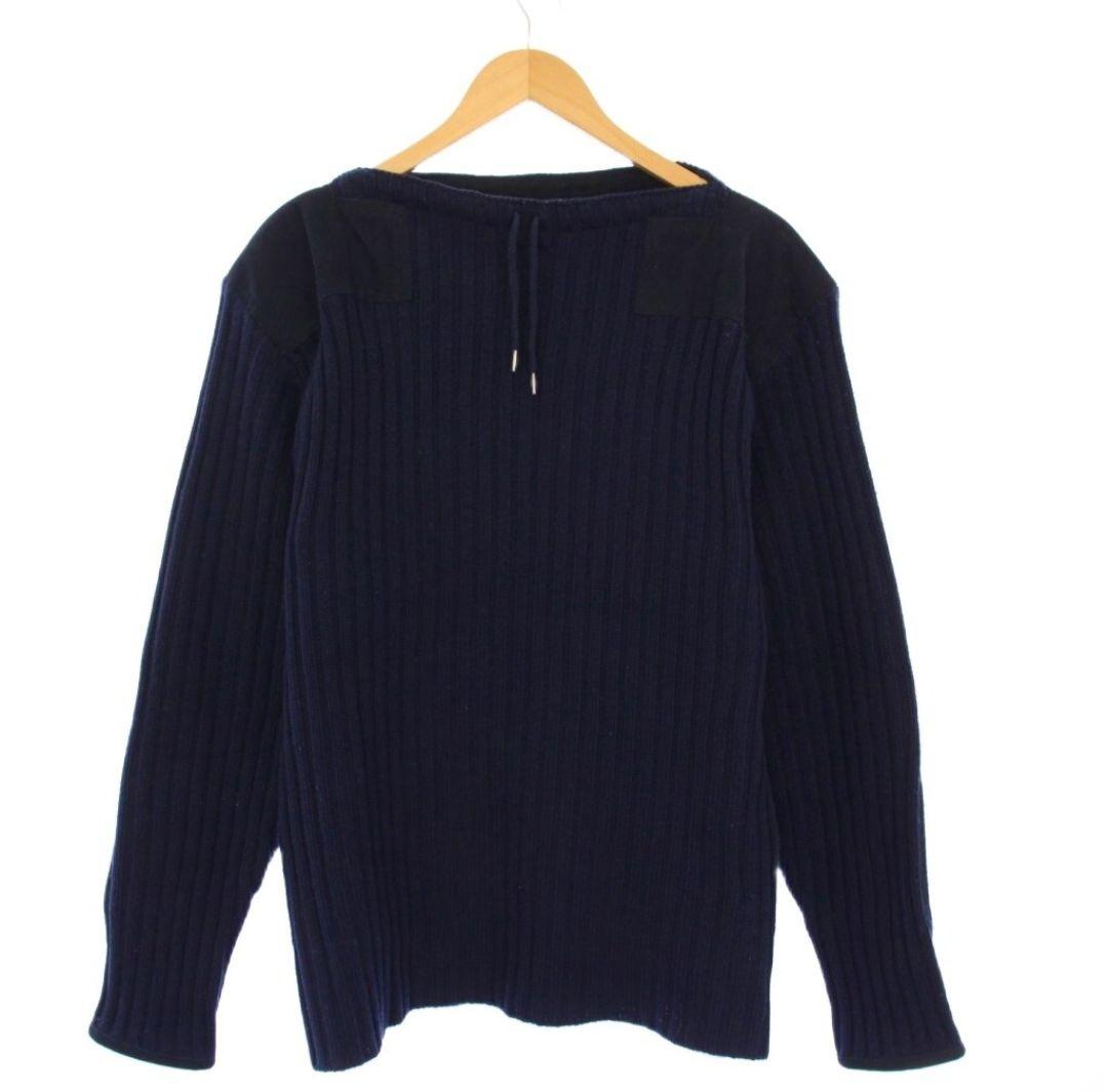 007 N.PEAL エヌピール カシミヤ混 ニット エルボーパッチ L