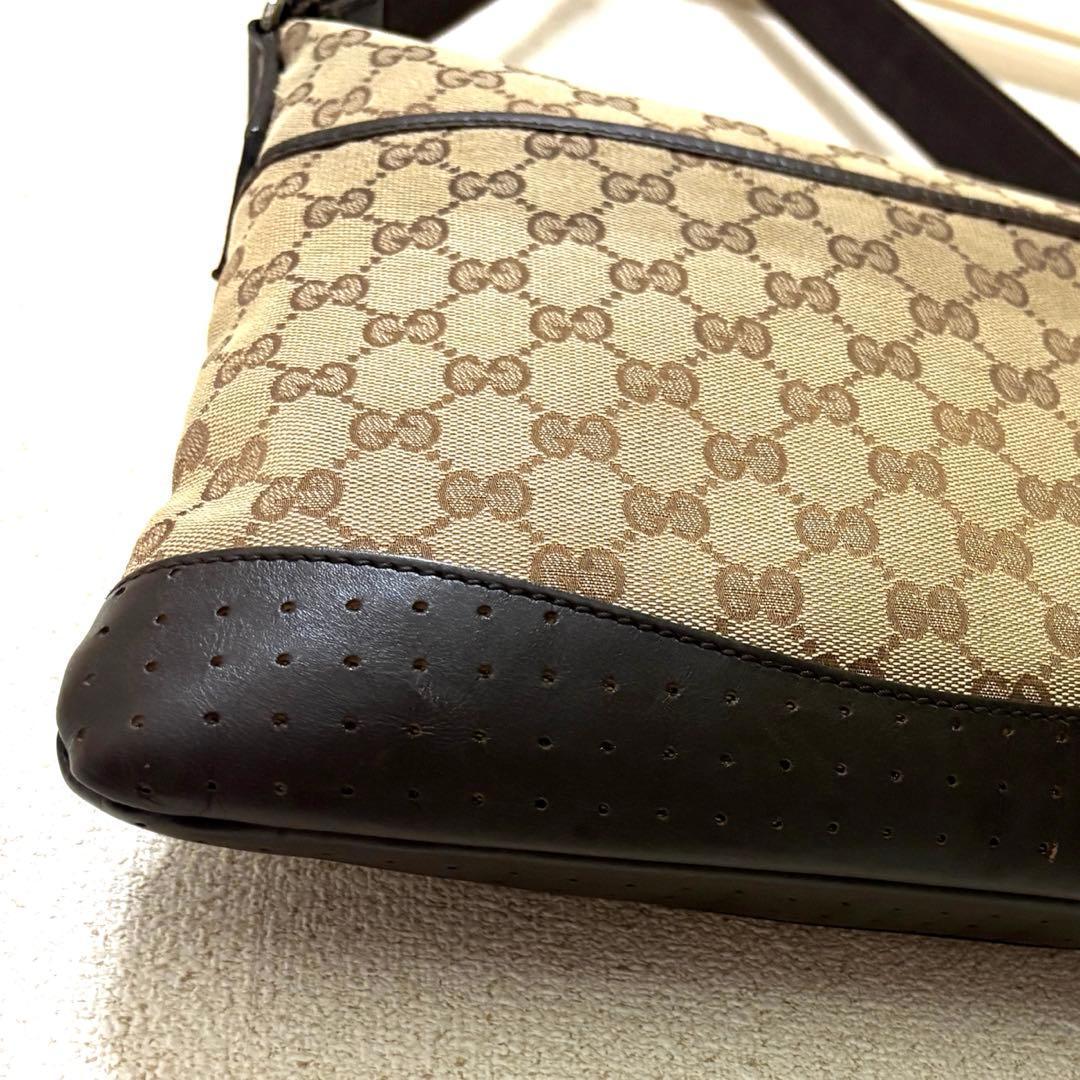 オールドグッチ GGキャンバス ショルダーバッグ ベージュブラウン ヴィンテージ