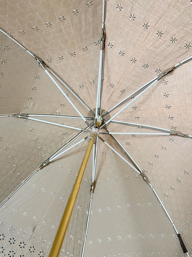 CELINE 日傘 ベージュ 刺繍 logo