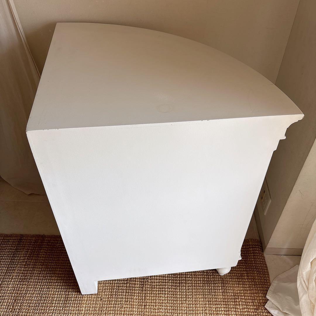 白家具　シャビーシック　フレンチカントリー　コーナーキャビネット　フランス製