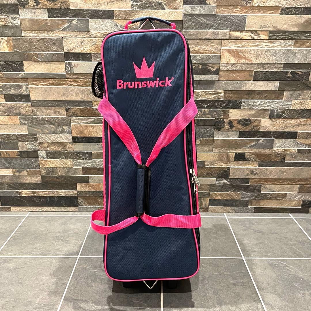 Brunswick ボウリング用バッグ ネイビー/ピンク　3個用