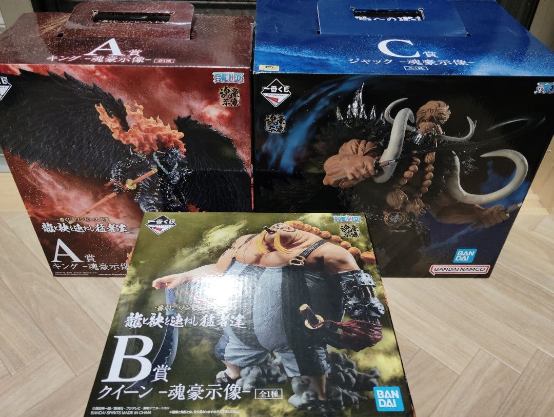 未開封　魂豪示像　一番くじ　キング　ジャック　クイーン　ワンピース