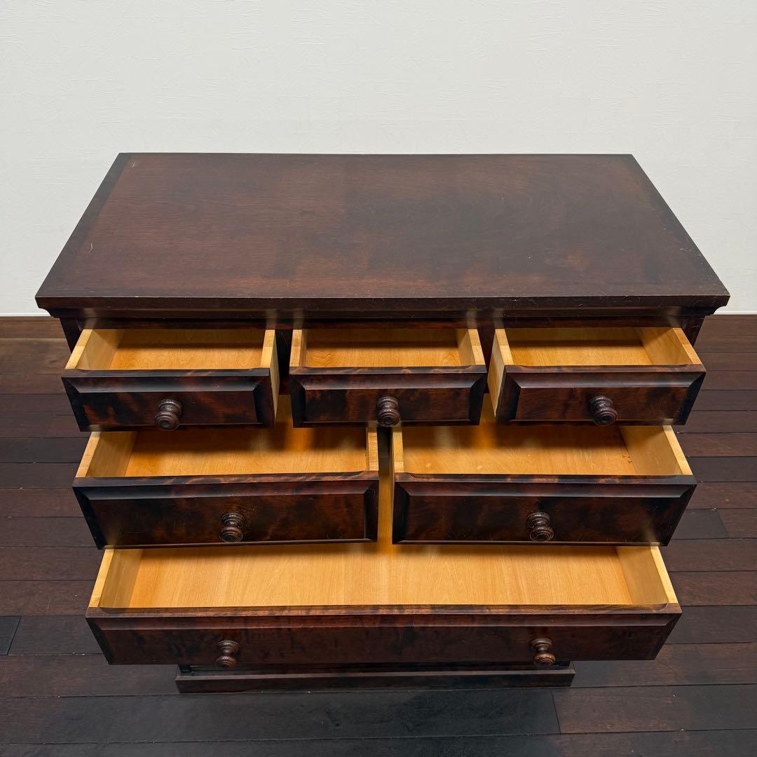 H110K58 北海道民芸家具 6段チェスト 樺材 無垢材