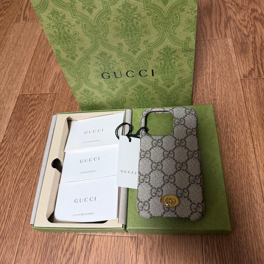 新品タグ付き‼️ グッチ GUCCI GGパターン iPhone14Pro ケース
