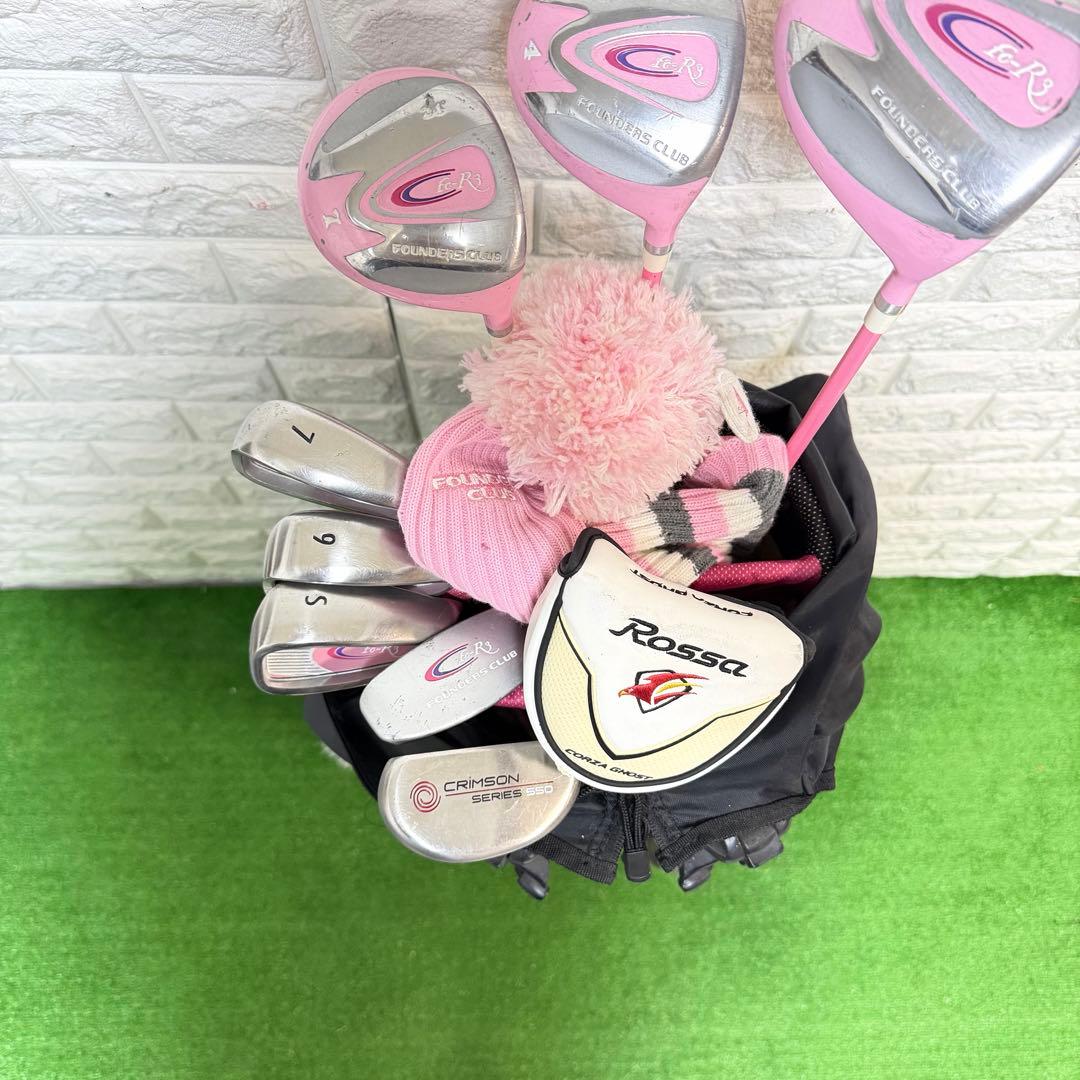 ゴルフセット　レディース　FOUNDERS チッパー付　ラウンド仕様　すぐ使える