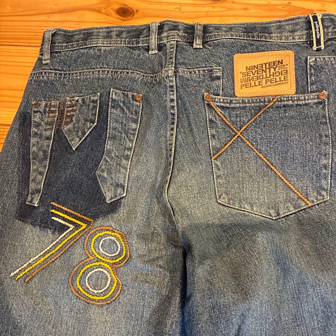 pellepelle デニムセットアップ XL W34 希少当時モノ