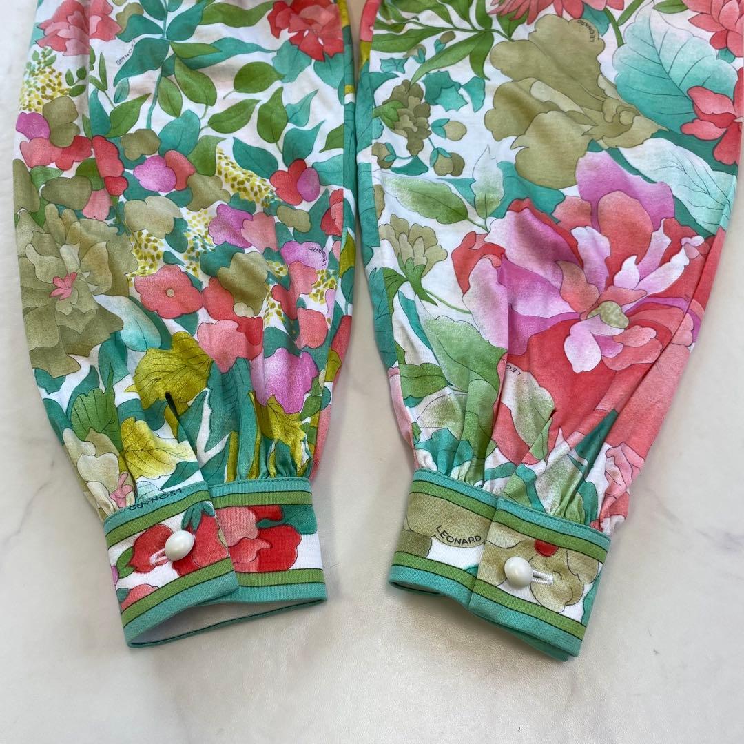 希少★LEONARD レオナール ロングワンピース 花柄 ベルト付き M