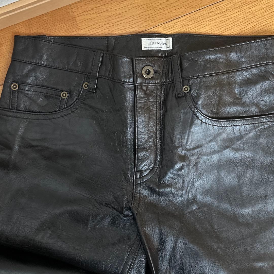 ヒステリックグラマー　羊革　ラム革　レザーパンツ　黒